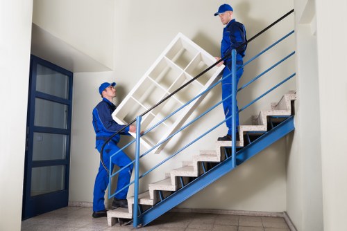 Moving truck outside Queens Park home.